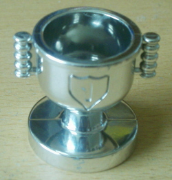 Duplo Utensil Trophy Cup with Number 1 in Shield - Open Handles