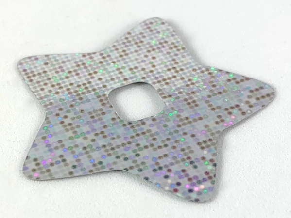 Clikits, Icon Accent Plastic Star 4 3/4 x 4 3/4 with Holographic Grid of Squares Pattern