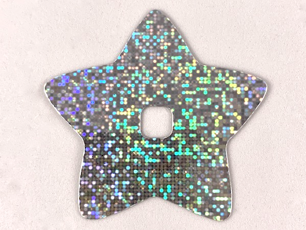Clikits, Icon Accent Plastic Star 6 3/8 x 6 3/8 with Holographic Grid of Squares Pattern