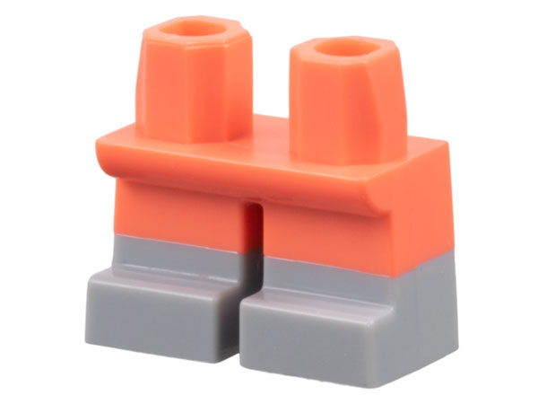 Legs Short with Molded Light Bluish Gray Lower Legs / Boots Pattern