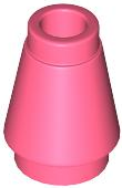 Cone 1 x 1 with Top Groove in Coral