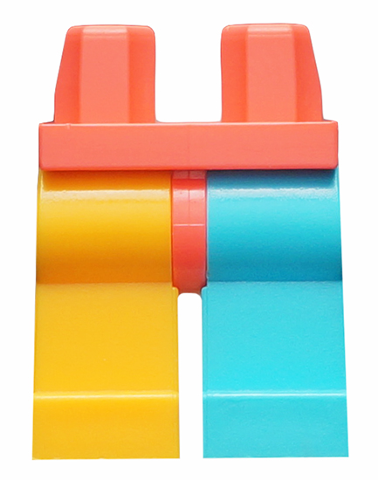 Hips and 1 Medium Azure Left Leg, 1 Bright Light Orange Right Leg