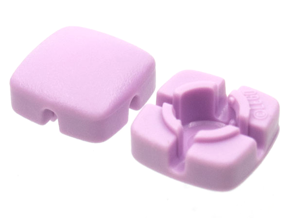 Clikits, Icon Square 2 x 2 Small with Hole, Frosted (Solid and Transparent Colors)