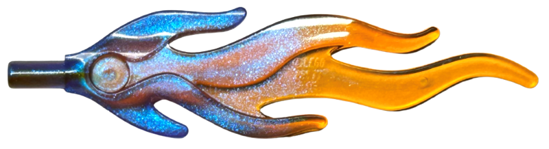 Wave Rounded Straight Large with Bar End (Flame) with Marbled Trans-Orange Pattern