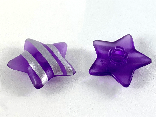 Clikits, Icon Star 2 x 2 Large with Pin with Silver Stripes Pattern