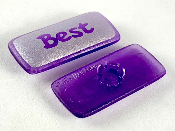 Clikits, Icon Rectangle 3L with Pin with 'Best' on Silver Background Pattern