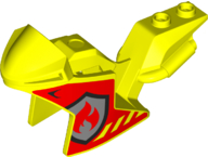 Motorcycle Fairing, Racing (Sport) Bike with Red and Silver Fire Logo Badge Pattern on Both Sides