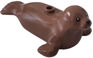 Seal with Stud on Back with Black Eyes, Nose, Mouth and Whisker Dots Pattern
