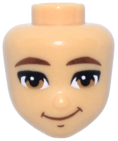 Mini Doll, Head Friends with Reddish Brown Eyebrows, Medium Nougat Eyes, Chin Dimple, Lopsided Grin Pattern