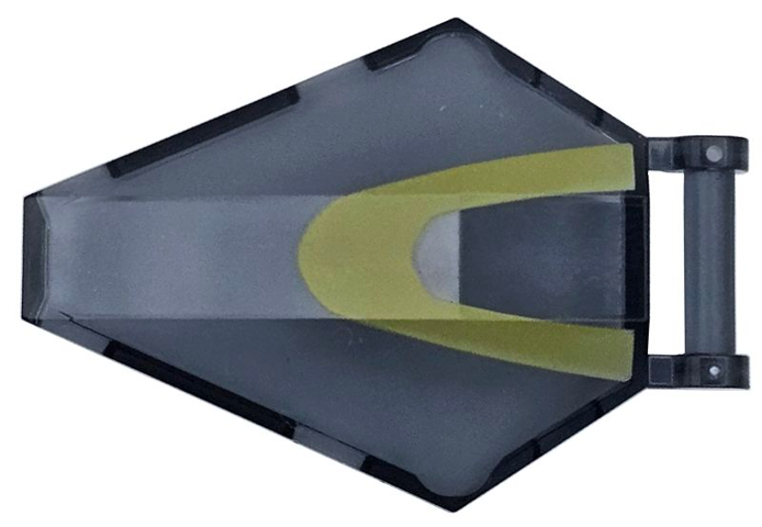 Windscreen 6 x 4 x 1 Hexagonal with Bar Handle with Olive Green Curved Stripe Pattern