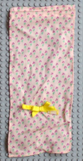 Scala Cloth Curtain with Yellow Bow with Red Flowers Pattern