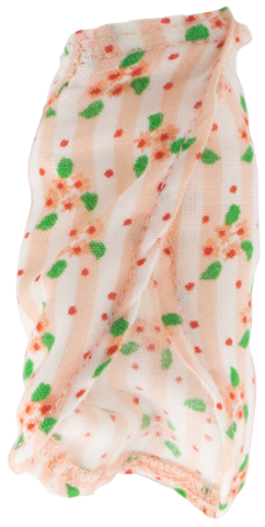 Scala, Clothes Female Skirt Long with White Stripes and Salmon Flowers Pattern