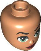 Mini Doll, Head Friends with Black Eyebrows, Sand Green Eyes, Dark Red Lips, Closed Mouth Pattern