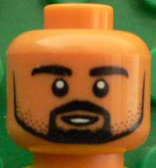 Minifigure, Head Black Beard and Stubble, White Pupils, Small Open Smile Pattern (Sami Khedira)