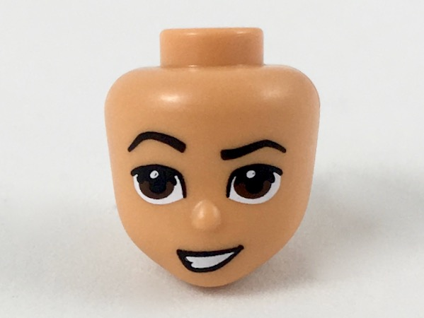 Mini Doll, Head Friends with Raised Right Eyebrow, Dark Brown Eyes, Crooked Smile Pattern (Aladdin)