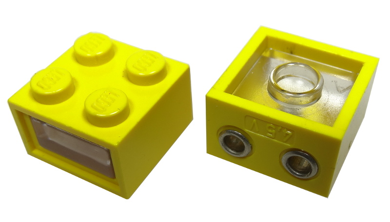 LEGO Part X456 Electric Light Brick 4.5 V 2X4 Electric Light & Sound trans clair 