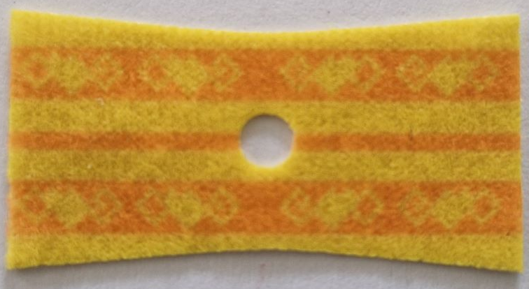 Minifigure Poncho Cloth with Dark Orange Stripes and Squares Pattern