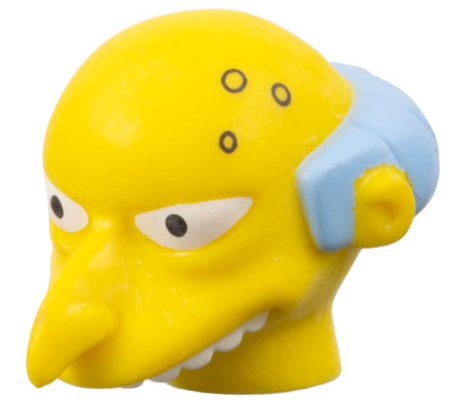 Minifigure, Head, Modified Simpsons Mr. Burns Pattern