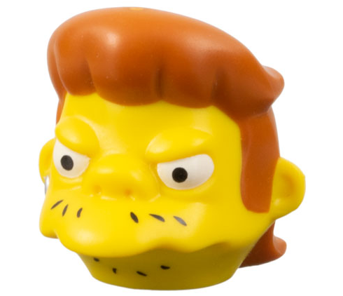 Minifigure Head Modified Simpsons Snake Pattern Part 15666pb01