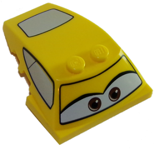 Wedge 5 x 4 x 1 1/3 with 2 x 4 Base with Windows and Brown Eyes on White Background Pattern