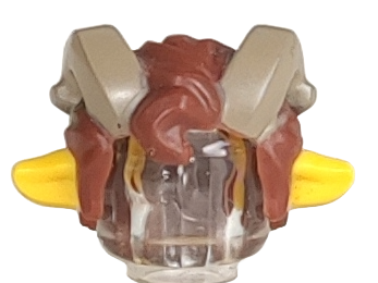 Minifigure, Hair Faun with Ears, Reddish Brown Hair and Dark Tan Horns Pattern