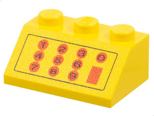 Slope 45 2 x 3 with Red and Black Cash Register Pattern