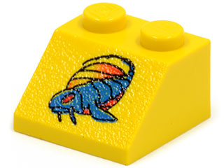 Slope 45 2 x 2 with SW Blue Segmented Fish Pattern