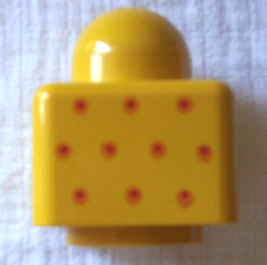 Primo Brick 1 x 1 with 10 Small Dots Pattern on Opposite Sides
