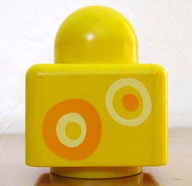 Primo Brick 1 x 1 with Orange and White Rings Pattern