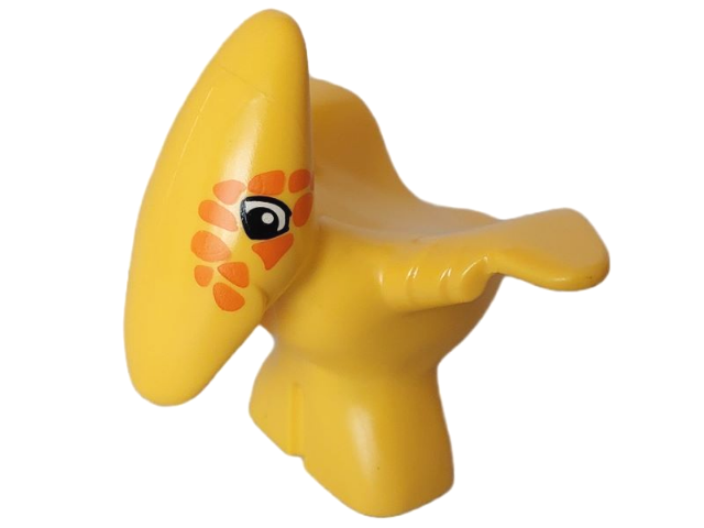 Duplo Dinosaur Pteranodon Baby with Orange Spots Around Eyes Pattern