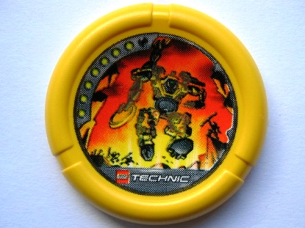 Throwing Disk with Throwbot Blaster 7 Pips, LEGO Technic Logo, and Robot Running Pattern