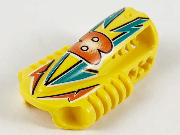 Technic Block 3 x 5 x 1 2/3 with Red Number 8 and Dark Turquoise Lightning Bolts Pattern