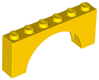 Pack of 2 Arch 1x6x2 LEGO Parts NEW Medium Thick Top 15254 YELLOW 