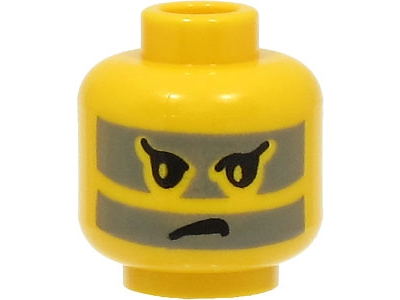 Lego mini figure 1 Yellow head with face and black hair #28