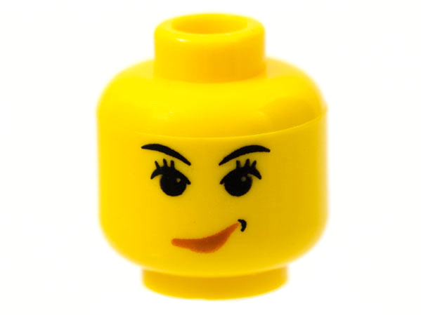 Lego 1x minifig tête head femme woman sourire smile rouge lèvre 3626bpb0520 NEUF 