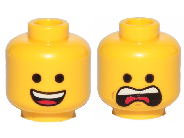 2963 DUAL SIDED Worried/Angry Pattern NEW LEGO Light Flesh Minifig Head No 