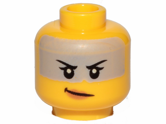 Figurka LEGO Ženská hlava s šedou páskou zepředu