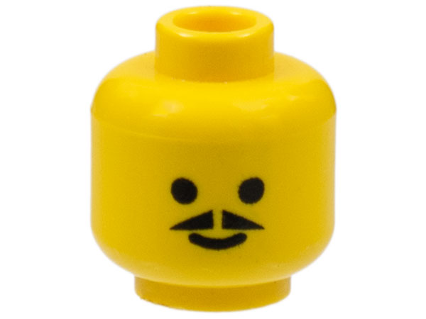 Minifigure, Head Standard Grin with Pointed Moustache Pattern