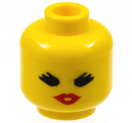 ✳︎梅子✳︎ Minifigure, Head Female with Black Eyes with Thick Eyelashes