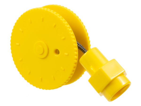 Duplo Winch Drum Narrow with 10L Dark Gray String and Yellow Stud Holder Hexagonal