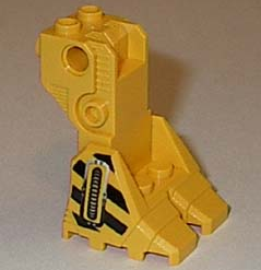 Support Foot Platform with Black Danger Stripes and Silver Hose Pattern on Both Sides (Robot Diver)