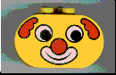 Duplo, Brick 2 x 4 x 2 Rounded Ends with Clown Face Pattern