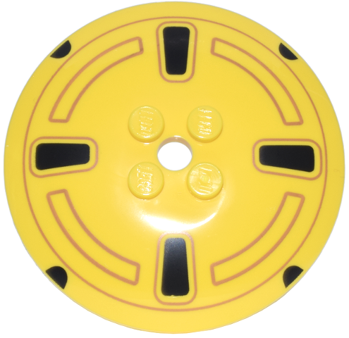 Dish 6 x 6 Inverted (Radar) - Solid Studs with Black and Medium Nougat Hubcap Pattern