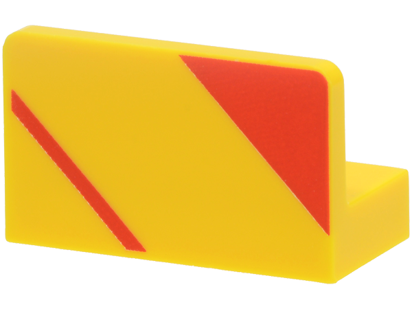 Panel 1 x 2 x 1 with Red Stripe and Triangle Pattern Model Left Side