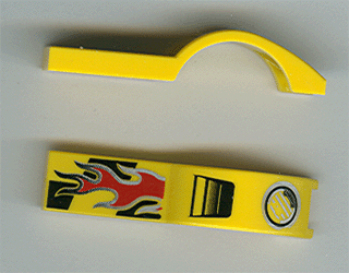 Vehicle, Mudguard 1 x 4 1/2 with Flame and Headlight Pattern