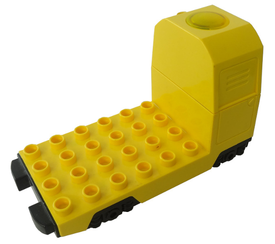Duplo, Train Passenger Locomotive Base with Black Battery Compartment, Pearl Light Gray Wheels