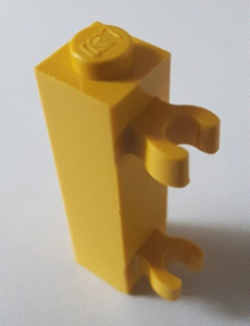 4x Lego Brick Modified 1x2 Stift Gelb//Gelb 2458 Neu Lego