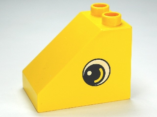 Duplo, Brick 3 x 2 x 2 Slope with Eye Pattern