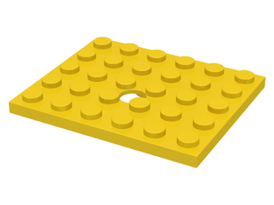 LEGO 711 avec trou Plaque de base --- Bauplatte --- jaune 5 x 6 pour axe Train 