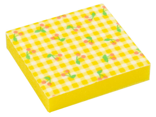 Foam Scala, 7 x 7 Cloth Top Checkered with Cherries Pattern